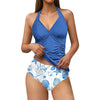 Ruched Halter Tankini Set