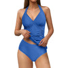 Ruched Halter Tankini Set