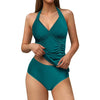 Ruched Halter Tankini Set