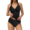 Ruched Halter Tankini Set