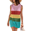 Striped Crochet Sleeveless Cover-Up