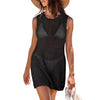 Striped Crochet Sleeveless Cover-Up