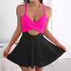 V-Neck Tummy-Control Swim Dress