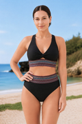 Textured Supportive High-Waist Bikini Set
