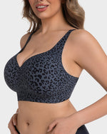 Wireless Leopard V-Neck Contour Bra