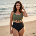 Tie-Front Tummy-Control One-Piece