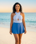 V-Neck Tummy-Control Swim Dress