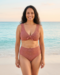 Supportive Tie-Front High-Waist Bikini Set