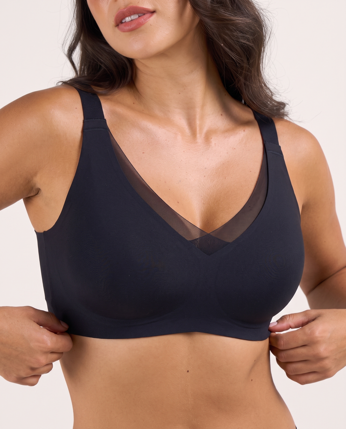 Wireless Support & Lift V-Neck Mesh Bra