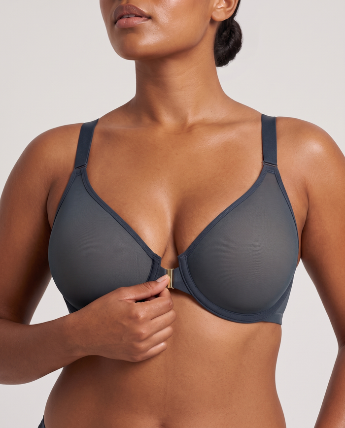 Front Closure Mesh Support Bra