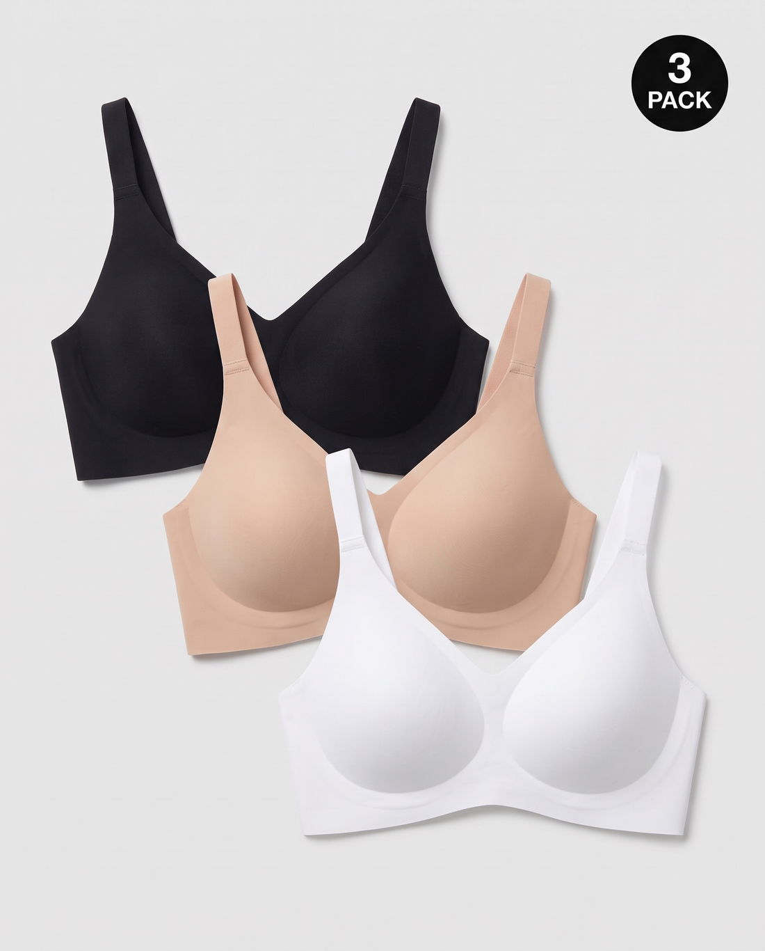 Seamless Everyday Push-Up Jelly Bra (3-Pack)