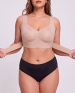 Posture Corrector Wireless Jelly Bra in beige with posture straps