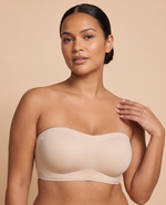 Stay-Put Strapless Push-Up Bra in Beige