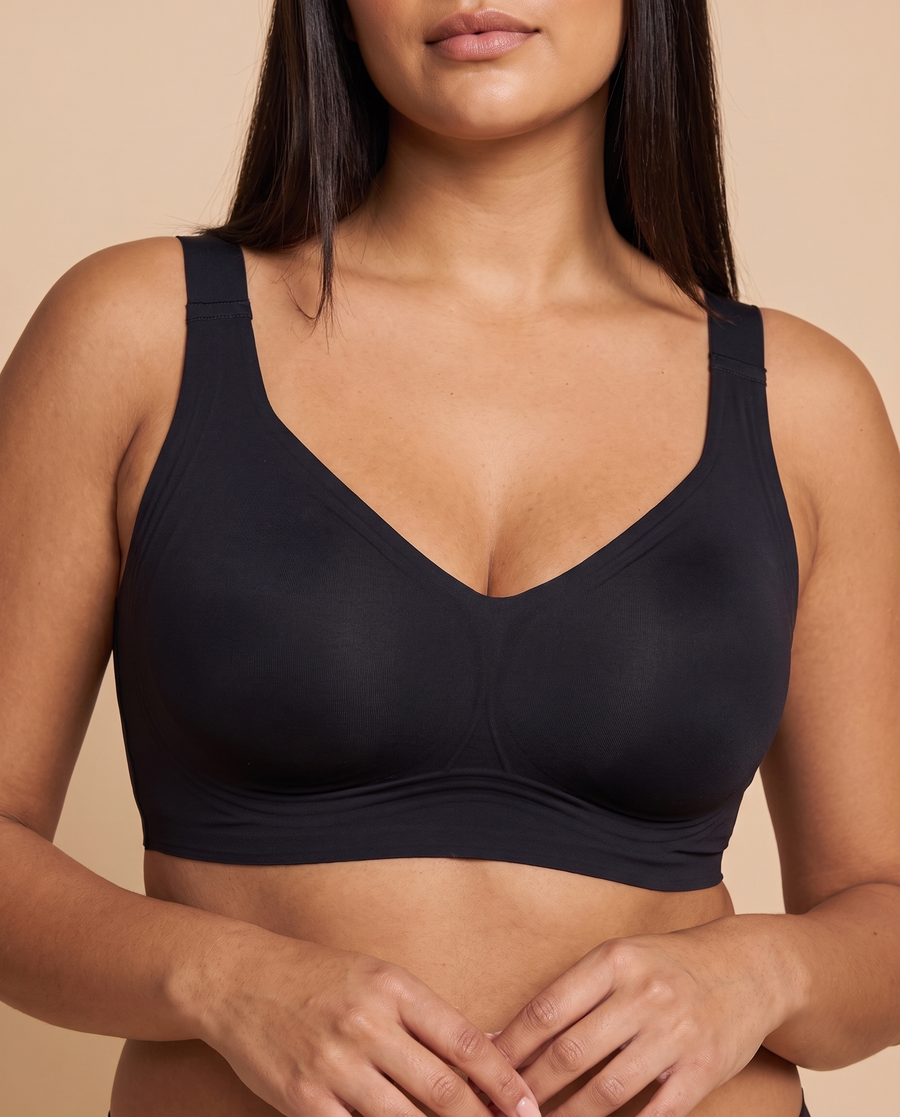 IsoLift Deep V Push-Up Jelly Bra in Black