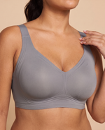 IsoLift Soft V-Neck Full Support Jelly Bra in Grey
