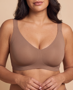 IsoLift Soft V-Neck Full Support Jelly Bra in Coffee