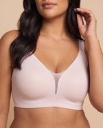 IsoLift Criss-Cross Mesh V-Neck Bra in Light Pink