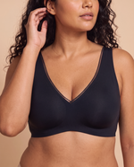 IsoLift Deep V Mesh Push-Up Jelly Bra in Black