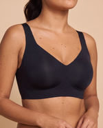 IsoLift Plus Size Soft V-Neck Jelly Bra in Black