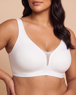 IsoLift Criss-Cross Mesh V-Neck Bra in White