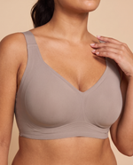 IsoLift Plus Size Soft V-Neck Jelly Bra in Grey