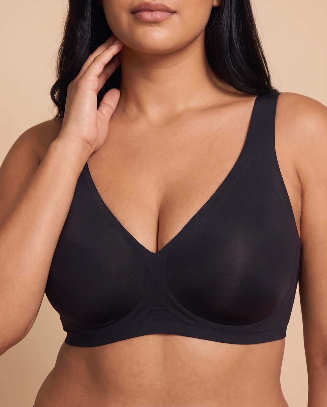 Seamless Deep V Push-Up Wireless Bra