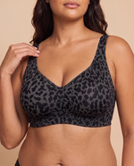 Smooth Back Full Support Jelly Bra in Black Leopard