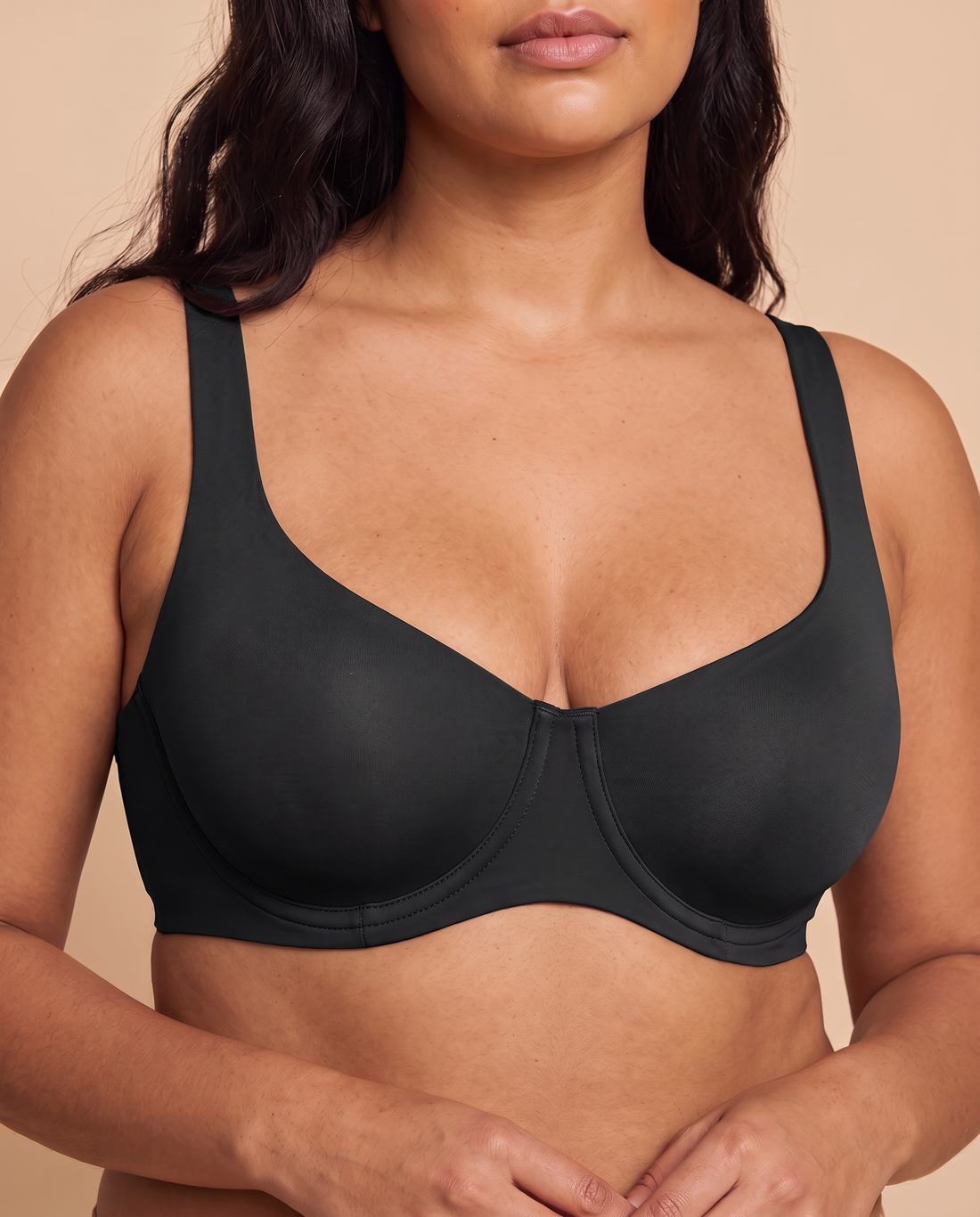Underwire Support Seamless Unlined Balconette Bra