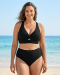 Twist Front High-Waist Bikini Set